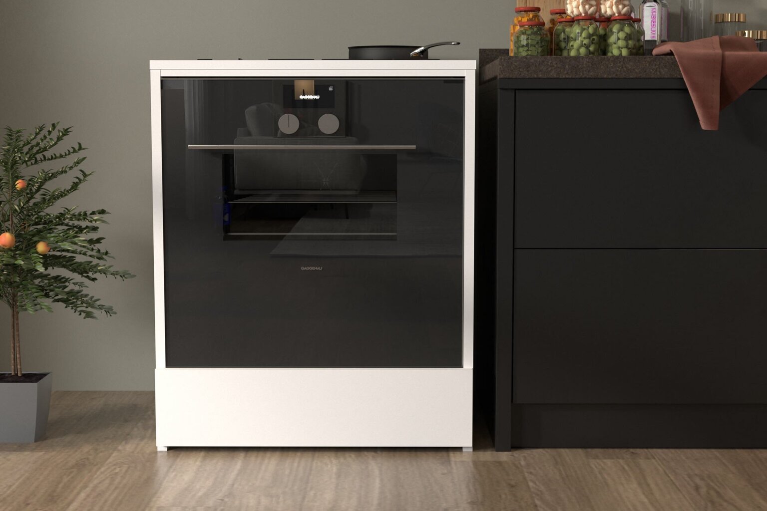 Virtuvinė spintelė Asir, 60x89x58 cm, balta kaina ir informacija | Virtuvinės spintelės | pigu.lt