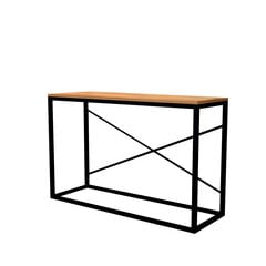 Стол, Асир, 100х100х30 см, коричневый/черный цена и информация | Столы-консоли | pigu.lt