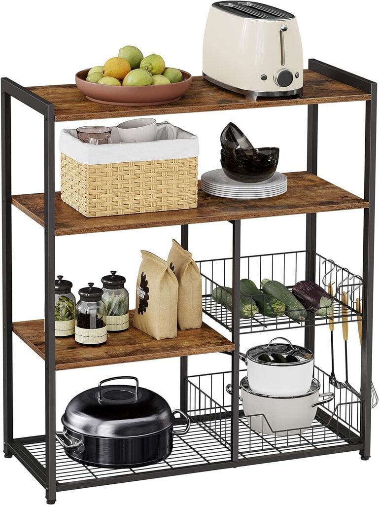 Virtuvės spintelė ruda, juoda kaina ir informacija | Virtuvinės spintelės | pigu.lt