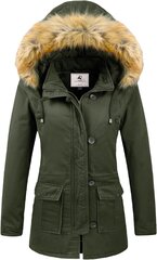 Женская теплая ветрозащитная куртка-парка Uoiuxc, зеленая цена и информация | Женские куртки | pigu.lt