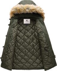 Женская теплая ветрозащитная куртка-парка Uoiuxc, зеленая цена и информация | Женские куртки | pigu.lt