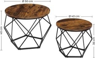 2-ių dalių kavos staliukų komplektas, rudas kaina ir informacija | Kavos staliukai | pigu.lt