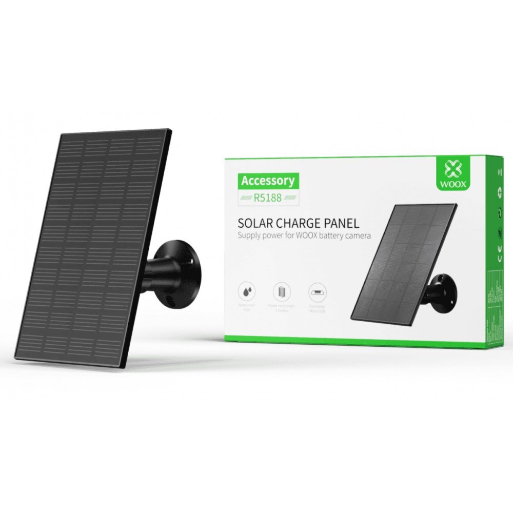 3W saulės baterija su 2m Micro-USB kabeliu Woox R5188 kaina ir informacija | Apsaugos sistemų priedai | pigu.lt