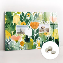 Magnetinė lenta Akvarelės Gėlės, 90x60 kaina ir informacija | Kanceliarinės prekės | pigu.lt