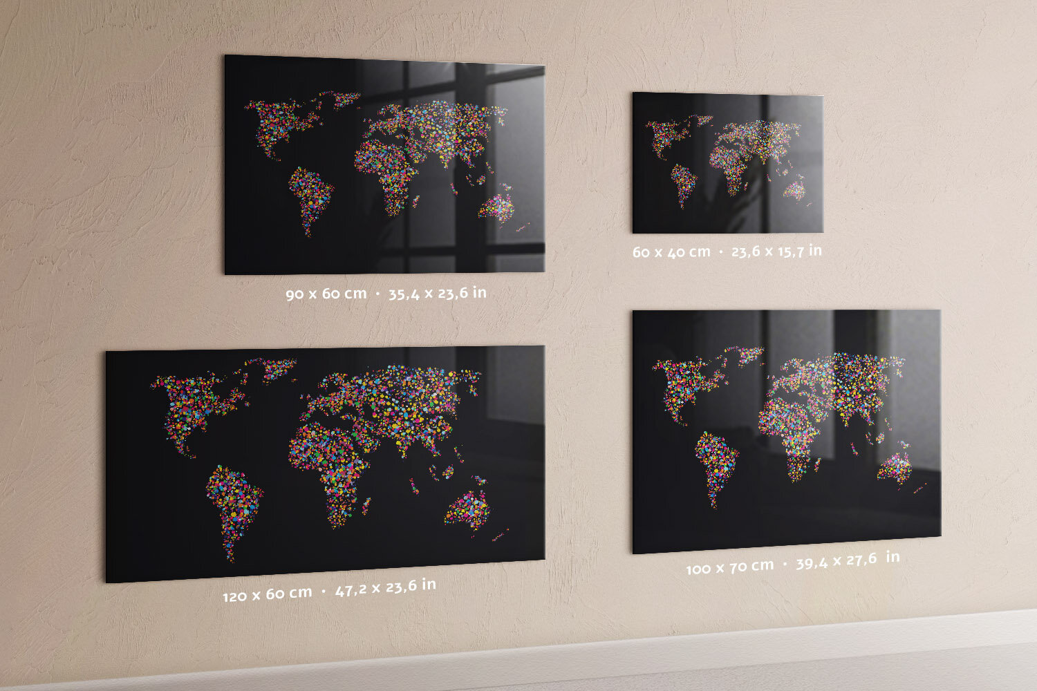 Magnetinė lenta Pasaulio Žemėlapis Nuo Taškų, 120x60 цена и информация | Kanceliarinės prekės | pigu.lt