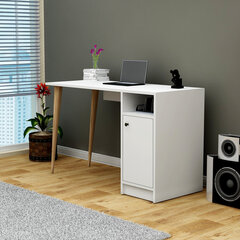 Стол Asir, 120х32х42 см, белый/коричневый цена и информация | Компьютерные, письменные столы | pigu.lt