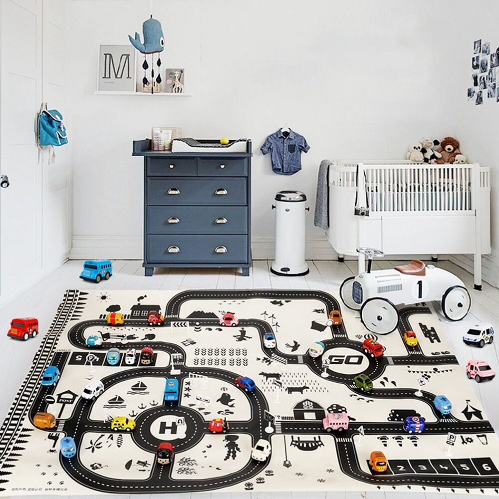 Žaidimų kilimėlis miesto gatvė, 130x100 cm kaina ir informacija | Lavinimo kilimėliai | pigu.lt