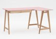 Rašomasis stalas Luka, 135x85 cm, rožinis цена и информация | Kompiuteriniai, rašomieji stalai | pigu.lt