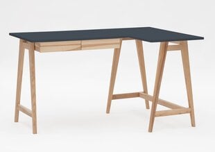 Rašomasis stalas Luka, 135x85 cm, tamsiai pilkas kaina ir informacija | Kompiuteriniai, rašomieji stalai | pigu.lt