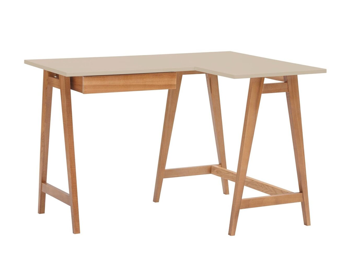 Rašomasis stalas Luka, 115x85 cm, smėlio spalvos kaina ir informacija | Kompiuteriniai, rašomieji stalai | pigu.lt