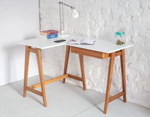 Rašomasis stalas Luka, 115x85 cm, smėlio spalvos цена и информация | Компьютерные, письменные столы | pigu.lt