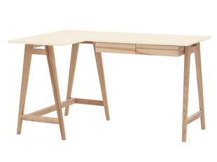 Rašomasis stalas Luka, 135x85 cm, baltas kaina ir informacija | Kompiuteriniai, rašomieji stalai | pigu.lt