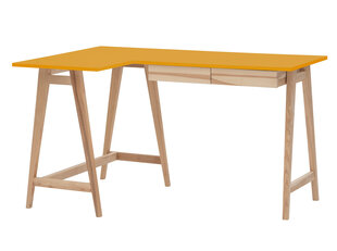 Rašomasis stalas Luka, 135x85 cm, geltonas kaina ir informacija | Kompiuteriniai, rašomieji stalai | pigu.lt