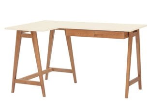 Rašomasis stalas Luka, 135x85 cm, smėlio spalvos kaina ir informacija | Kompiuteriniai, rašomieji stalai | pigu.lt