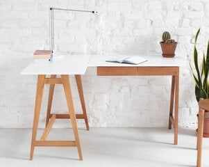 Rašomasis stalas Luka, 135x85 cm, rudas kaina ir informacija | Kompiuteriniai, rašomieji stalai | pigu.lt
