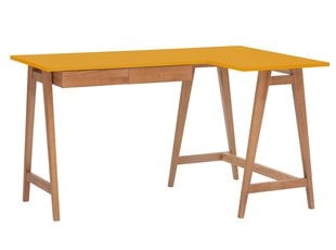 Rašomasis stalas Luka, 135x85 cm, geltonas kaina ir informacija | Kompiuteriniai, rašomieji stalai | pigu.lt