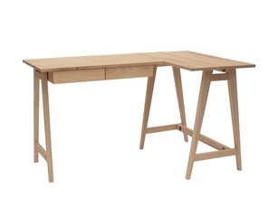 Rašomasis stalas Luka, 135x85 cm, rudas kaina ir informacija | Kompiuteriniai, rašomieji stalai | pigu.lt