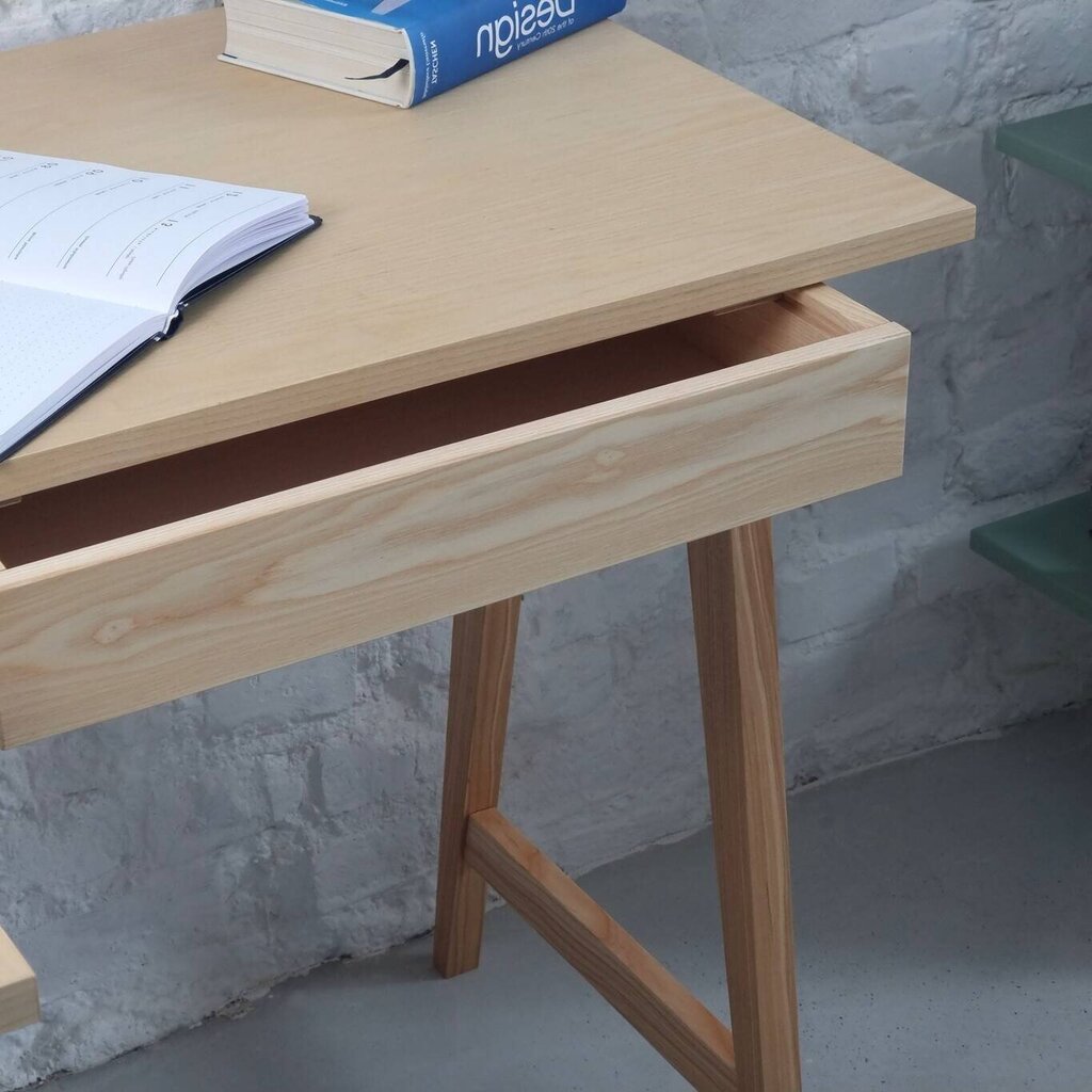 Rašomasis stalas Luka, 135x85 cm, rudas цена и информация | Kompiuteriniai, rašomieji stalai | pigu.lt