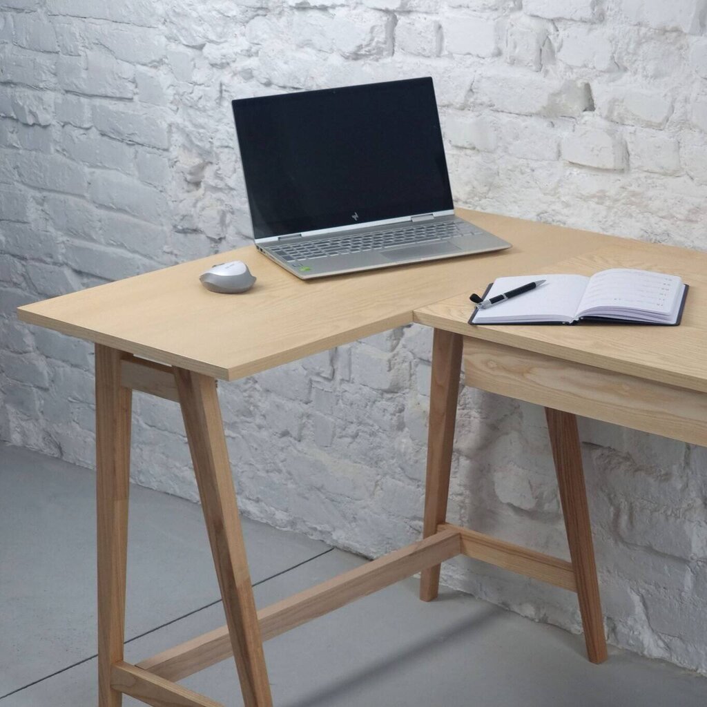Rašomasis stalas Luka, 135x85 cm, rudas цена и информация | Kompiuteriniai, rašomieji stalai | pigu.lt