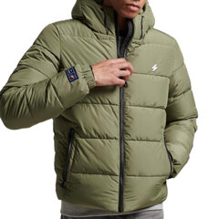 Hooded sports puffr jacket superdry m5011827a8mi vīriešiem žalioji men's green M5011827A8MI цена и информация | Мужские куртки | pigu.lt