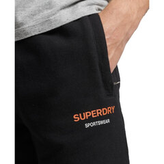 Sportswear logo tarped jogger superdry m7010996a02a vīriešiem juoda men's black M7010996A02A цена и информация | Мужские брюки FINIS | pigu.lt