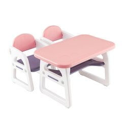 Комплект детского стола и 2 стульев Costway,розовый цена и информация | Детские столы и стулья | pigu.lt