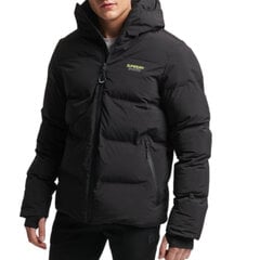 Hooded boxy puffer jacket superdry ms311478a02a vīriešiem juoda men's black MS311478A02A цена и информация | Мужские куртки | pigu.lt