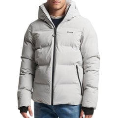 Hooded boxy puffer jacket superdry ms311478afrm vīriešiem pilka men's grey MS311478AFRM цена и информация | Мужские куртки | pigu.lt