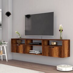 TV staliukas Asir, 160x35x30 cm, rudas kaina ir informacija | TV staliukai | pigu.lt
