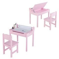 Детский стол со стулом Costway,розовый цена и информация | Детские столы и стулья | pigu.lt