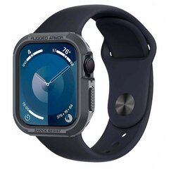 Spigen Rugged Armor Case with Strap for Apple Watch 4|5|6|7|8|9|SE (44|45mm) - Dark Gray цена и информация | Аксессуары для смарт-часов и браслетов | pigu.lt