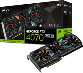 PNY GeForce RTX 4070 Super XLR8 Gaming Verto Epic-X RGB Overclocked Triple Fan (VCG4070S12TFXXPB1-O) цена и информация | Видеокарты (GPU) | pigu.lt