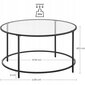 Kavos staliukas Leobert LGT021B01, skaidrus/juodas цена и информация | Kavos staliukai | pigu.lt