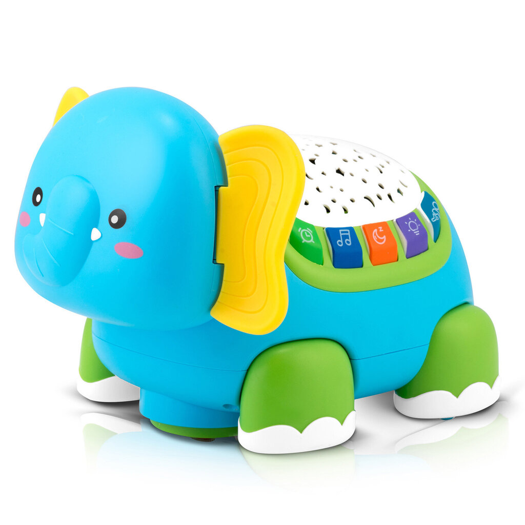 Interaktyvus žaislas dramblys, mėlynas kaina ir informacija | Žaislai kūdikiams | pigu.lt