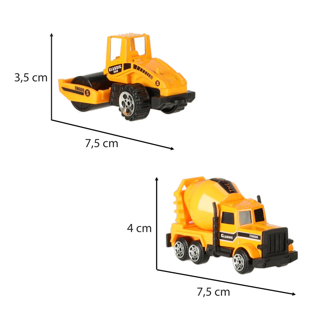 Statybinių mašinų automobilių rinkinys, 6 d. kaina ir informacija | Žaislai berniukams | pigu.lt