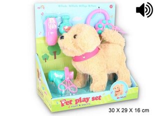 Interaktyvus šuniukas su priedais, rudas, 6d kaina ir informacija | Minkšti (pliušiniai) žaislai | pigu.lt
