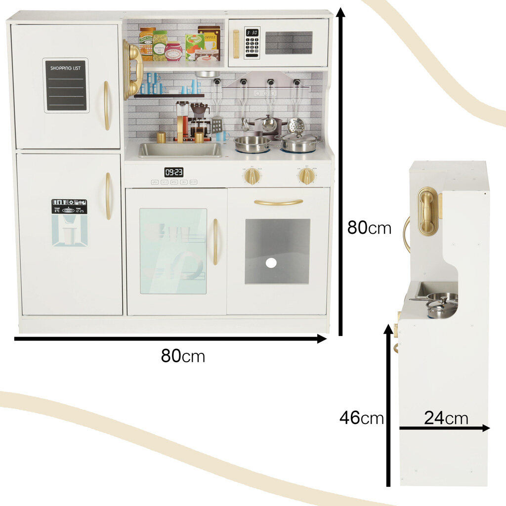 Medinė virtuvėlė vaikams su šaldytuvu цена и информация | Žaislai mergaitėms | pigu.lt