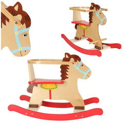 Деревянная лошадка-качалка со спинкой цена и информация | Детские качели | pigu.lt