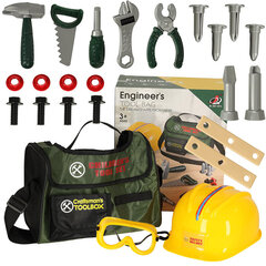 Инструменты для мастерской, каска, очки, сумка, 23 шт. цена и информация | Игрушки для мальчиков | pigu.lt