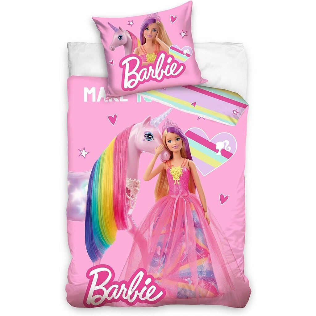Vaikiškas patalynės komplektas Barbie, 140x200, 2 dalių kaina ir informacija | Patalynė kūdikiams, vaikams | pigu.lt