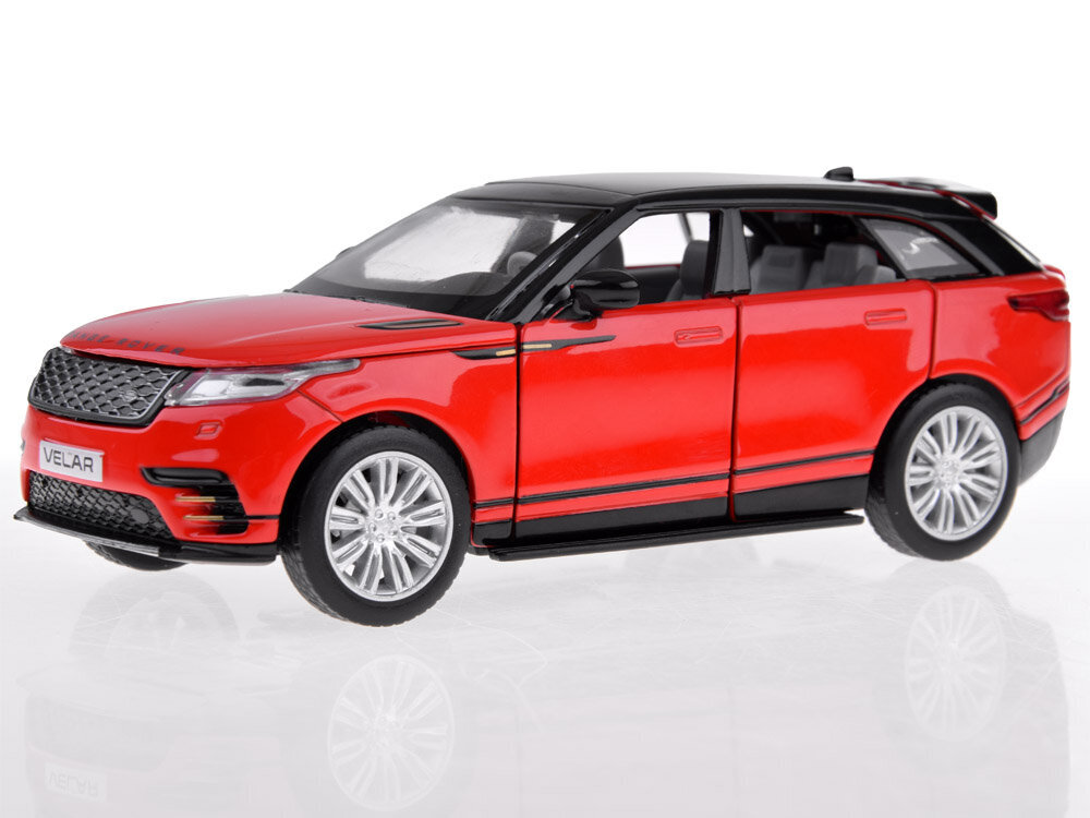 Metalinis žaislinis automobilis MSZ Range Rover Velar, raudonas kaina ir informacija | Žaislai berniukams | pigu.lt