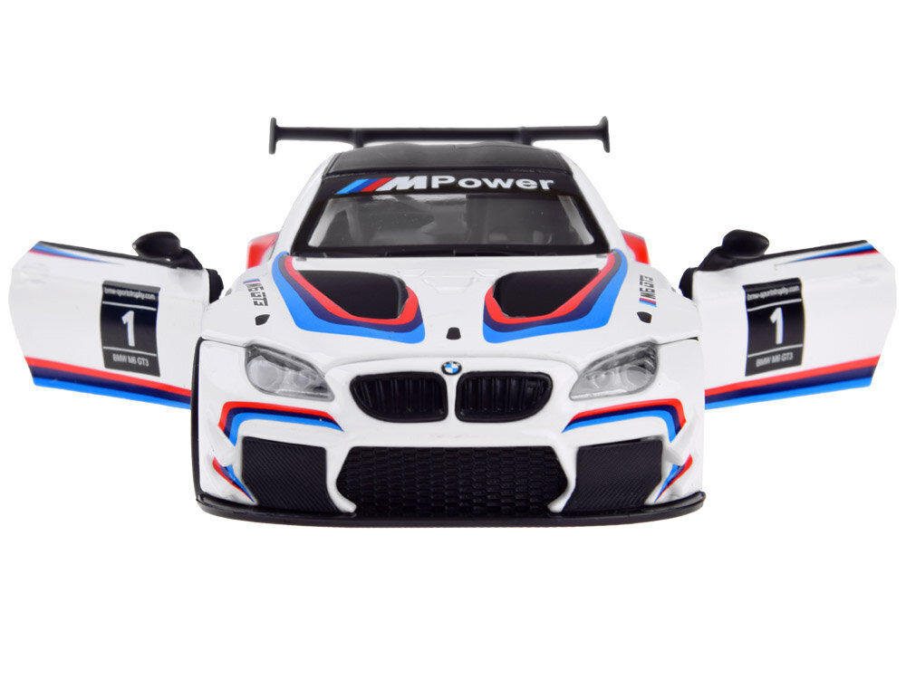 Metalinis žaislinis automobilis MSZ BMW M6 GT3, baltas kaina ir informacija | Žaislai berniukams | pigu.lt