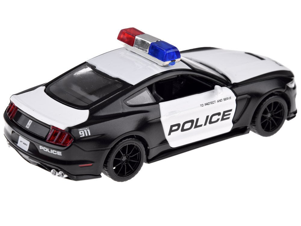 Metalinis žaislinis policijos automobilis MSZ Ford Mustang Shelby gt350, juodas kaina ir informacija | Žaislai berniukams | pigu.lt