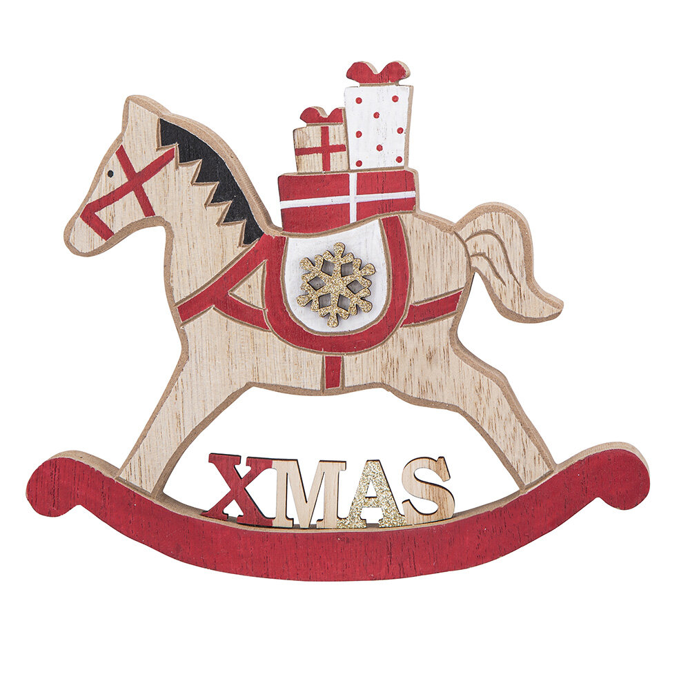 Medinė figūrėlė Supamasis arklys kaina ir informacija | Kalėdinės dekoracijos | pigu.lt