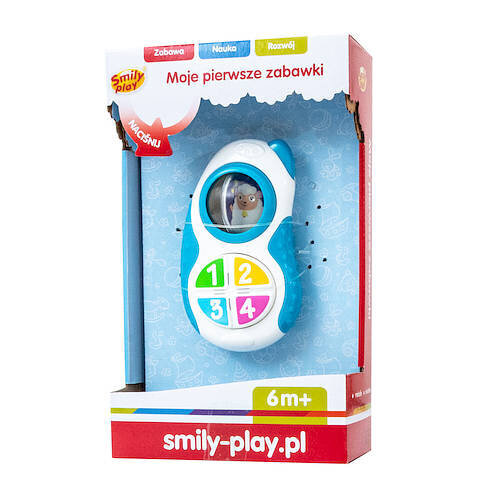 Interaktyvus žaislinis telefonas Smily Play, mėlynas kaina ir informacija | Lavinamieji žaislai | pigu.lt