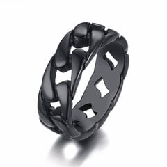 Juodas vyriškas žiedas su skylutėmis, Men's Vector цена и информация | Мужские украшения | pigu.lt