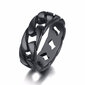 Juodas vyriškas žiedas su skylutėmis, Men's Vector цена и информация | Vyriški papuošalai | pigu.lt