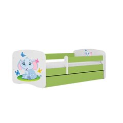 Зеленая кровать babydreams с выдвижным ящиком и матрасом 180/80 цена и информация | Детские кровати | pigu.lt