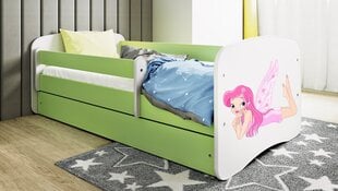 Зеленая кровать babydreams без ящика, с матрасом 140/70 цена и информация | Детские кровати | pigu.lt