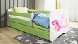 Vaikiška lova be stalčiaus su čiužiniu Kocot Kids BabyDreams, žalia цена и информация | Vaikiškos lovos | pigu.lt